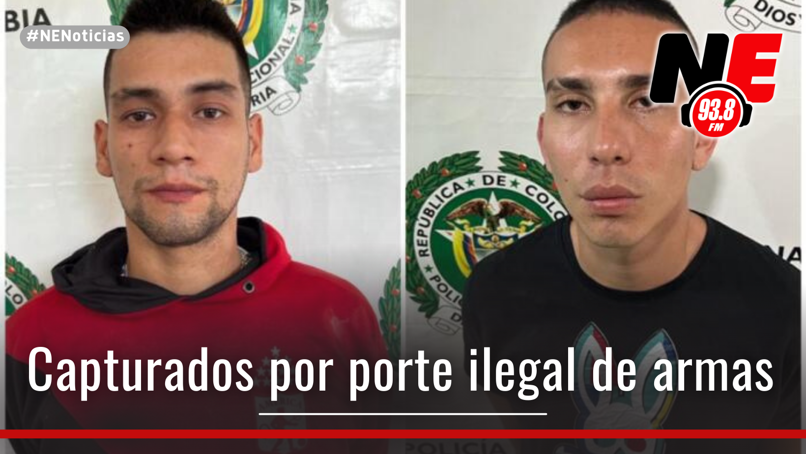 Dos sujetos fueron capturados en Neiva por porte ilegal de armas de fuego